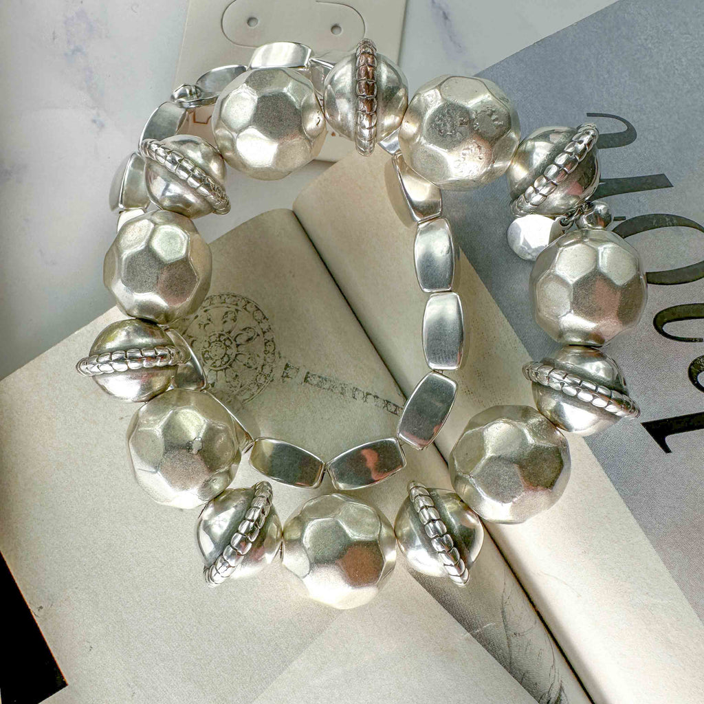 Σετ βραχιόλια ελαστικά με ασημί στοιχεία