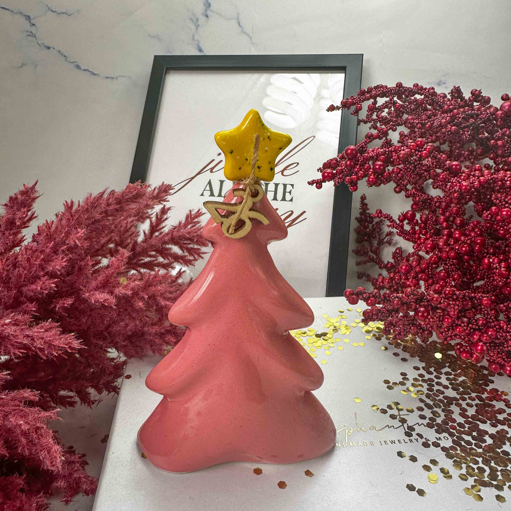 Γούρι 2026 Χριστουγεννιάτικο Δέντρο σε Ροζ Χρώμα