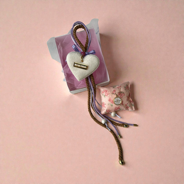 Σετ Δώρου Νεογέννητου Κοριτσιού – Γούρι Καρδιά «Να σας ζήσει» & Παραμάνα IC XC NIKA