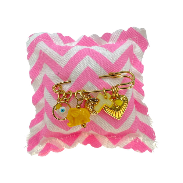 Παραμάνα παιδική σε κίτρινη απόχρωση με ελεφαντάκι και καρδούλα