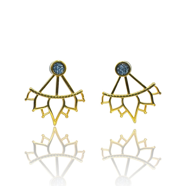 Σκουλαρίκια με σχέδιο λουλούδι λωτός