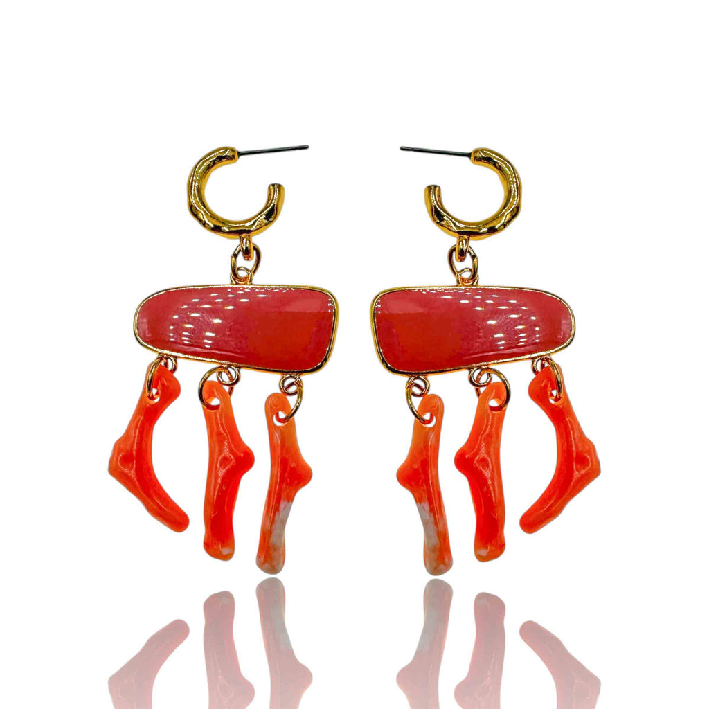 Σκουλαρίκια peach coral