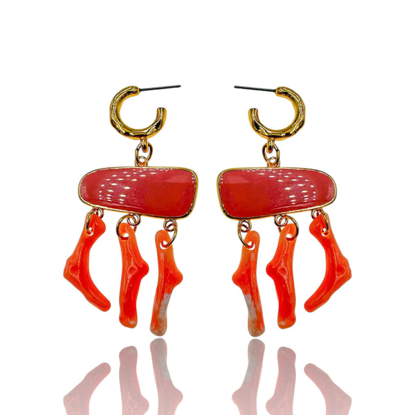Σκουλαρίκια peach coral
