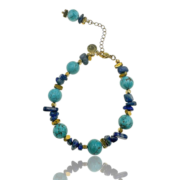 Βραχιόλι Με Lapis Lazuli και Τυρκουάζ Χαολίτες