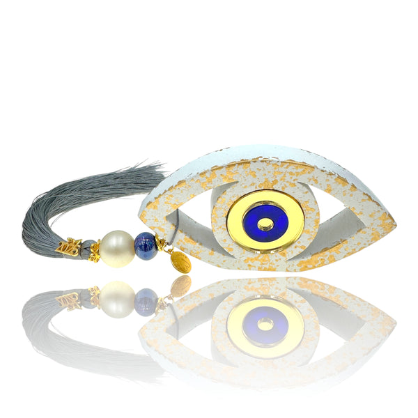 Επιτραπέζιο λευκό γούρι 2026 με μάτι