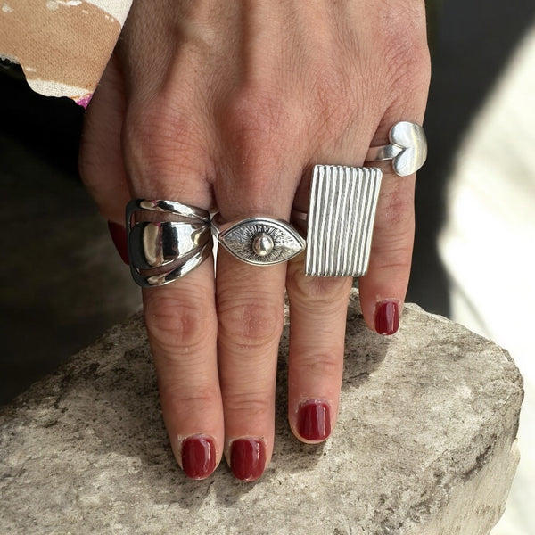 Δαχτυλίδι Chevalier Καρδιά σε Ασημί Φινίρισμα