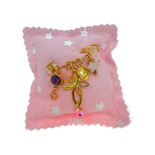 Παραμάνα παιδική σε μωβ-ροζ χρωματισμούς