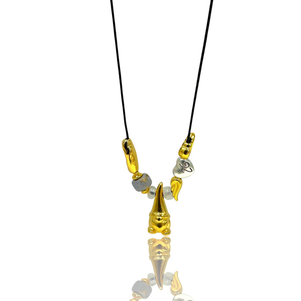 Γούρι Κολιέ 2026 με Χρυσό Νάνο & Καρδιά Φτερωτή