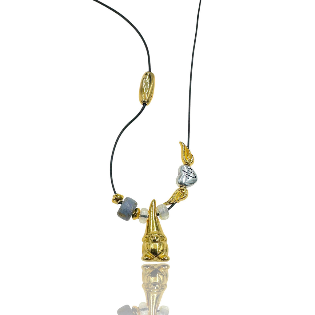 Γούρι Κολιέ 2026 με Χρυσό Νάνο & Καρδιά Φτερωτή