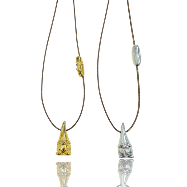 Γούρι Κολιέ με Νάνο σε Χρυσό ή Ασημί – Minimal Lucky Gnome Necklace 2026