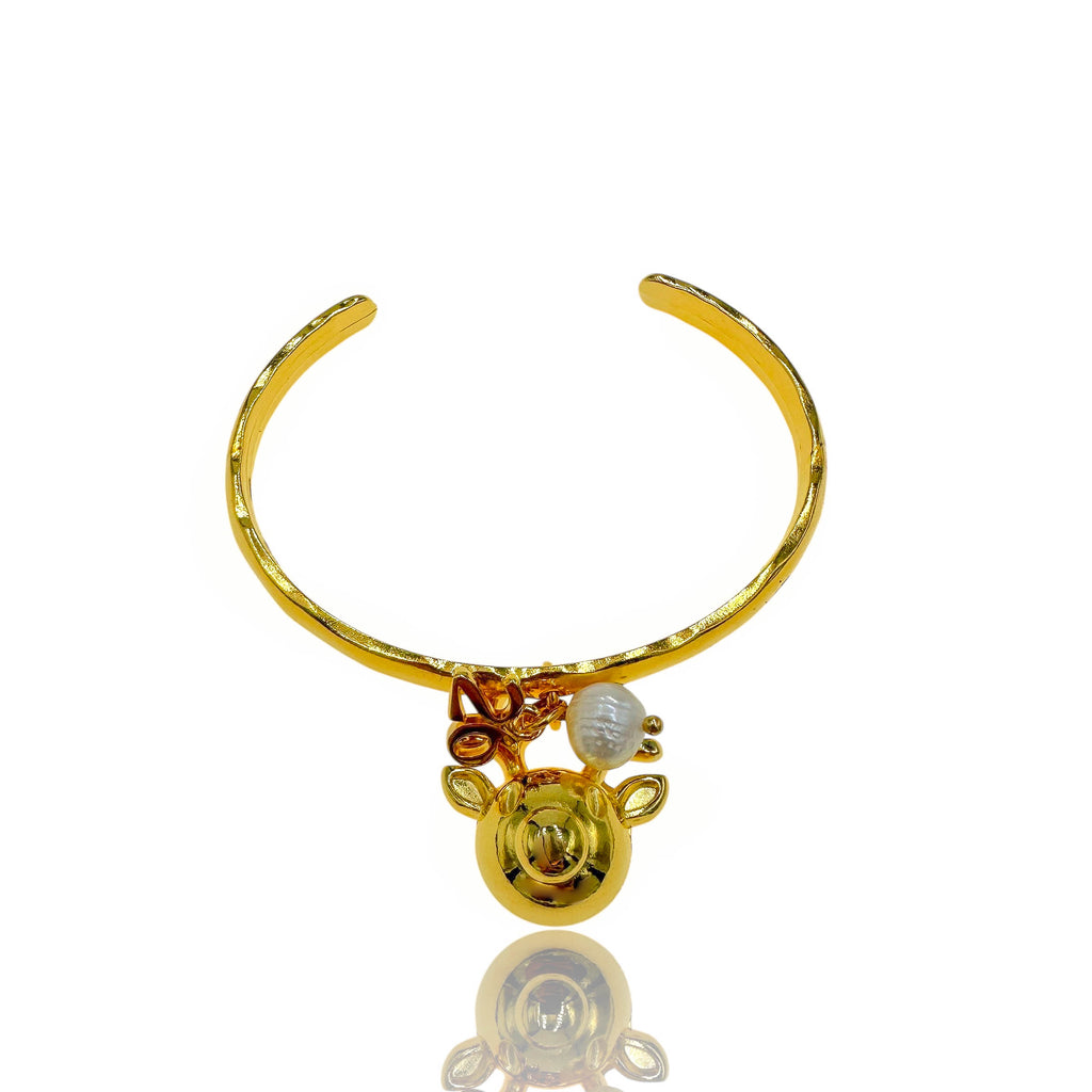 Γούρι 2026 Χρυσό Βραχιόλι Τάρανδος – Lucky Reindeer Charm