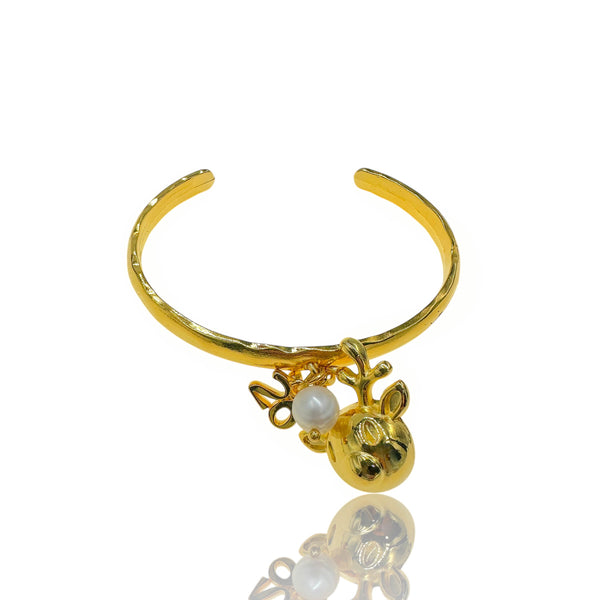 Γούρι 2026 Χρυσό Βραχιόλι Τάρανδος – Lucky Reindeer Charm