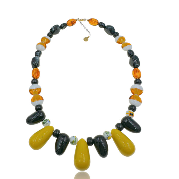 Statement Κολιέ με Μεγάλες Ακρυλικές Χάντρες