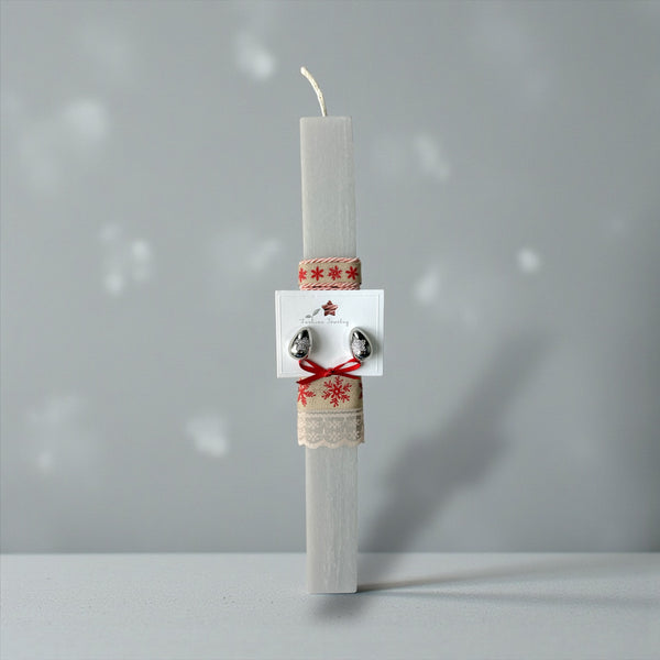 Πασχαλινή Λαμπάδα με Σκουλαρίκια Σταγόνα Ασημί με Ζιργκόν