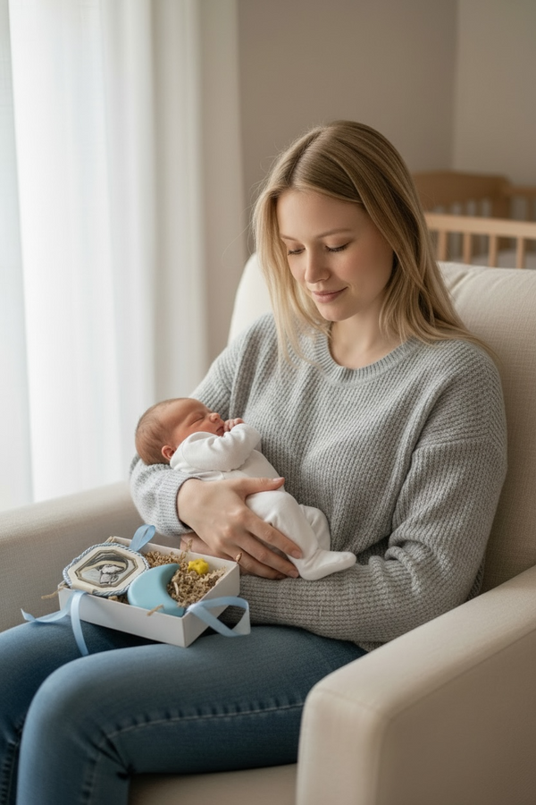 Baby Kit Νεογέννητου Αγοριού - Κεραμικό Φεγγάρι Διακοσμητικό Δωματίου & Εικόνα Παναγίας