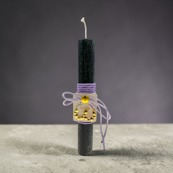 Πασχαλινή Λαμπάδα με Κρίκους Καρδιά σε Χρυσό