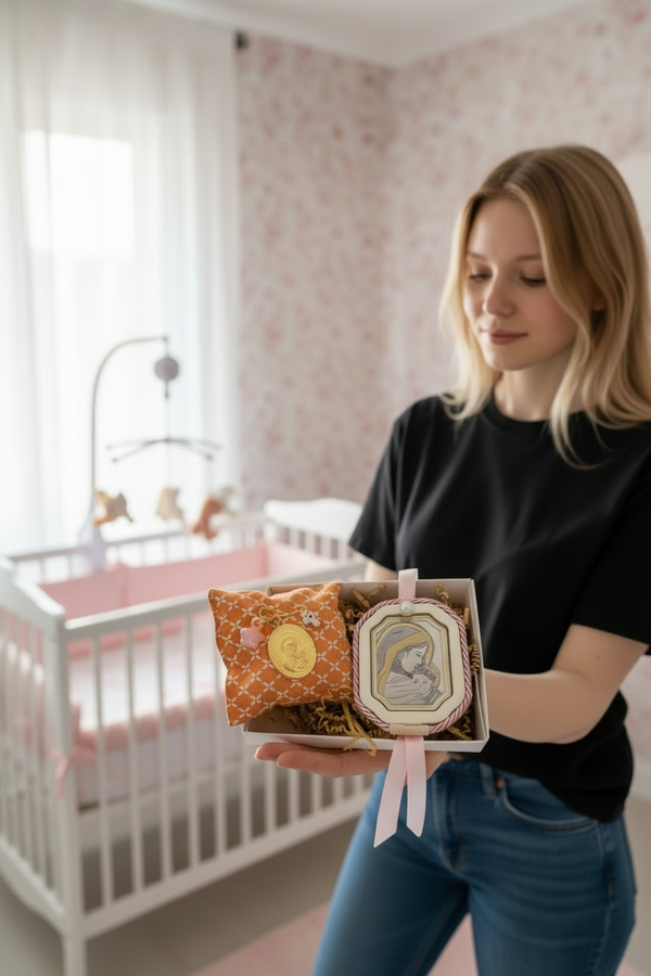 Baby Kit Νεογέννητου Κοριτσιού – Εικόνα Παναγίας & Παραμάνα Παναγίας