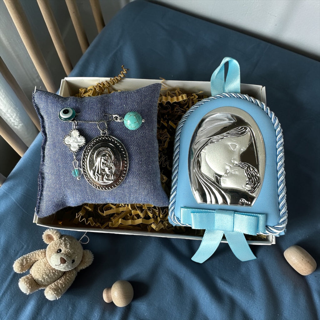 Baby Kit Νεογέννητου Αγοριού – Εικόνα Παναγίας & Παραμάνα  Παναγίας