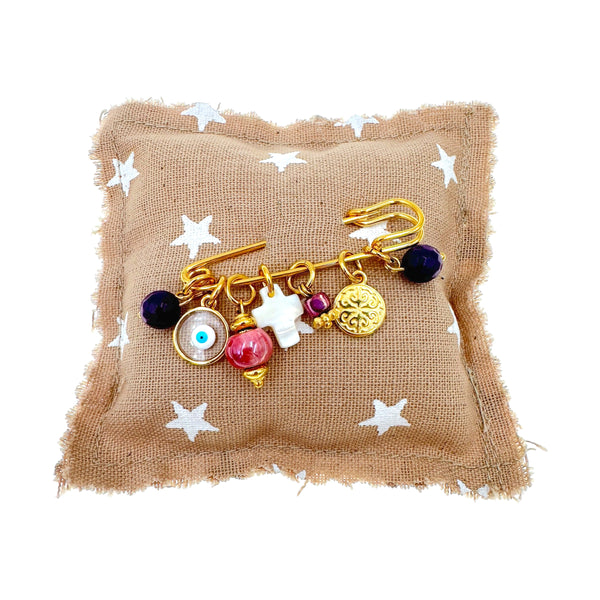 Παραμάνα παιδική σε μωβ χρωματισμούς