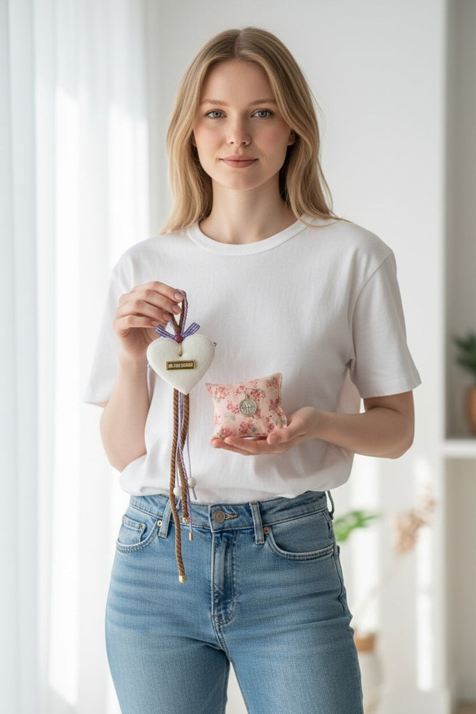 Σετ Δώρου Νεογέννητου Κοριτσιού – Γούρι Καρδιά «Να σας ζήσει» & Παραμάνα IC XC NIKA