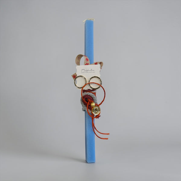 Χειροποίητη Λαμπάδα με Kαρφωτά Σκουλαρίκια με μαύρο σμάλτο & glitter