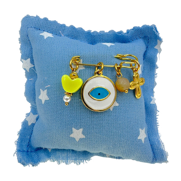 Παραμάνα παιδική για αγοράκι Σταυρός με καρδούλα