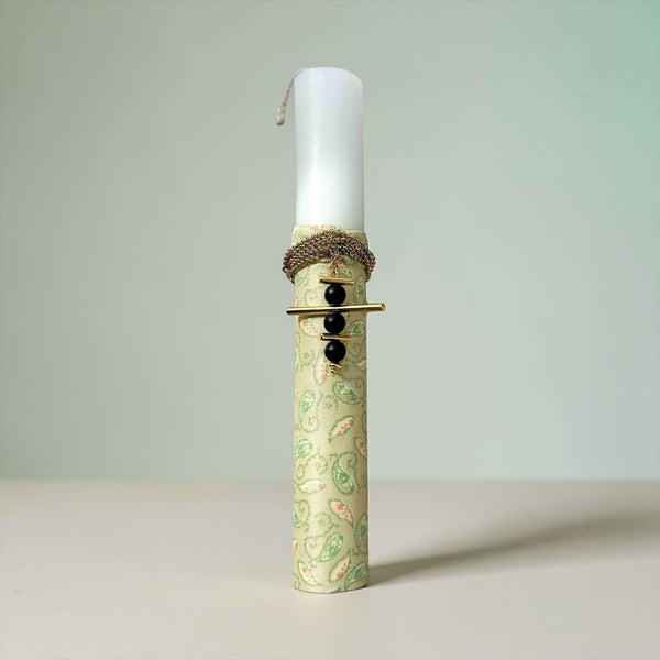 Xειροποίητη Λαμπάδα Κολιέ με μαύρη Λάβα