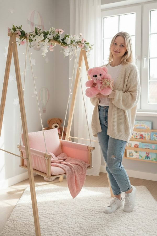 Baby Gift Set για Νεογέννητο Κοριτσιού Ροζ Αρκουδάκι με Παραμάνα IC XC NIKA – Γλυκό Φυλαχτό για Νεογέννητο