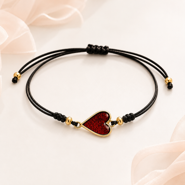 Βραχιόλι δερμάτινο ''red heart''