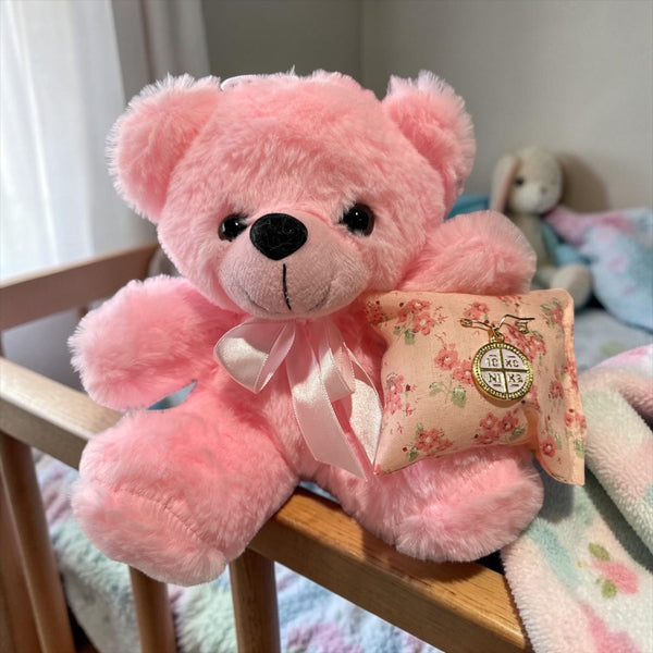 Baby Gift Set για Νεογέννητο Κοριτσιού Ροζ Αρκουδάκι με Παραμάνα IC XC NIKA – Γλυκό Φυλαχτό για Νεογέννητο