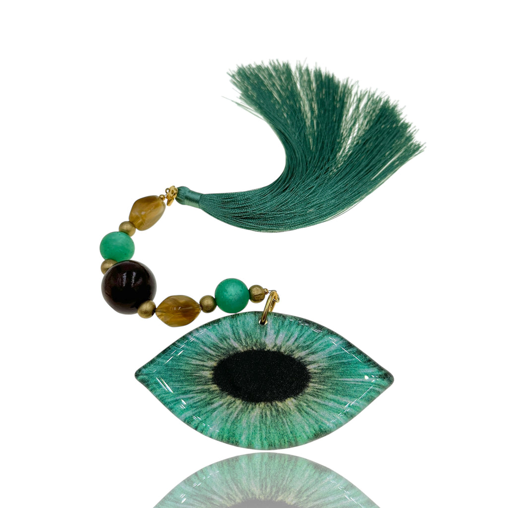 Γούρι 2026 Μάτι επιτραπέζιο σε πράσινο χρώμα σε γήινες αποχρώσεις