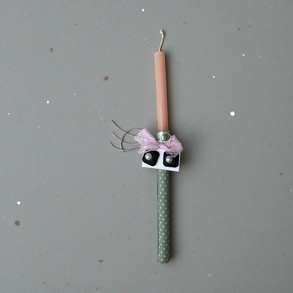 Πασχαλινή Λαμπάδα με Σκουλαρίκια "Black Button" & Πέρλα