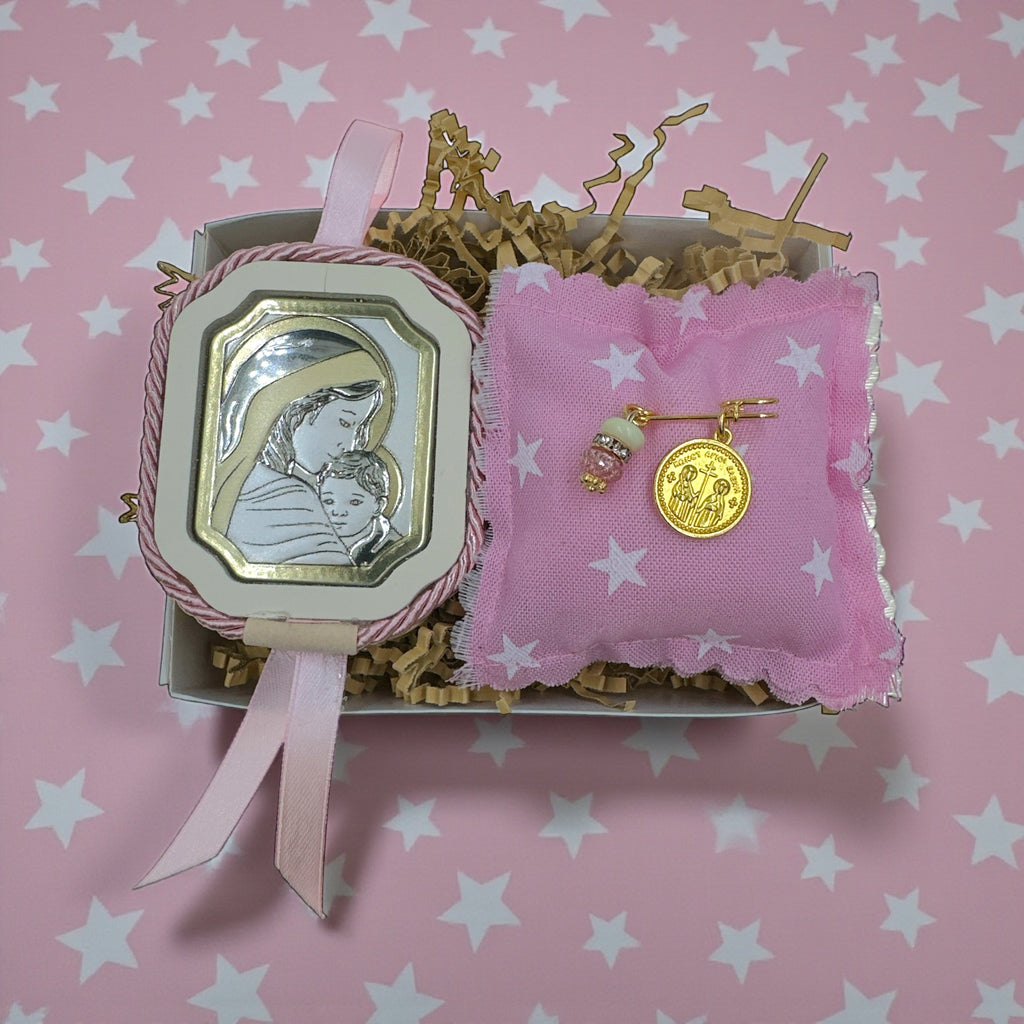 Baby Kit Νεογέννητου Κοριτσιού – Εικόνα Παναγίας & Παραμάνα IC XC NIKA