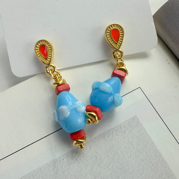 Χειροποίητα Σκουλαρίκια με Γυάλινες Χάντρες – Πολύχρωμα Μοναδικά Κοσμήματα