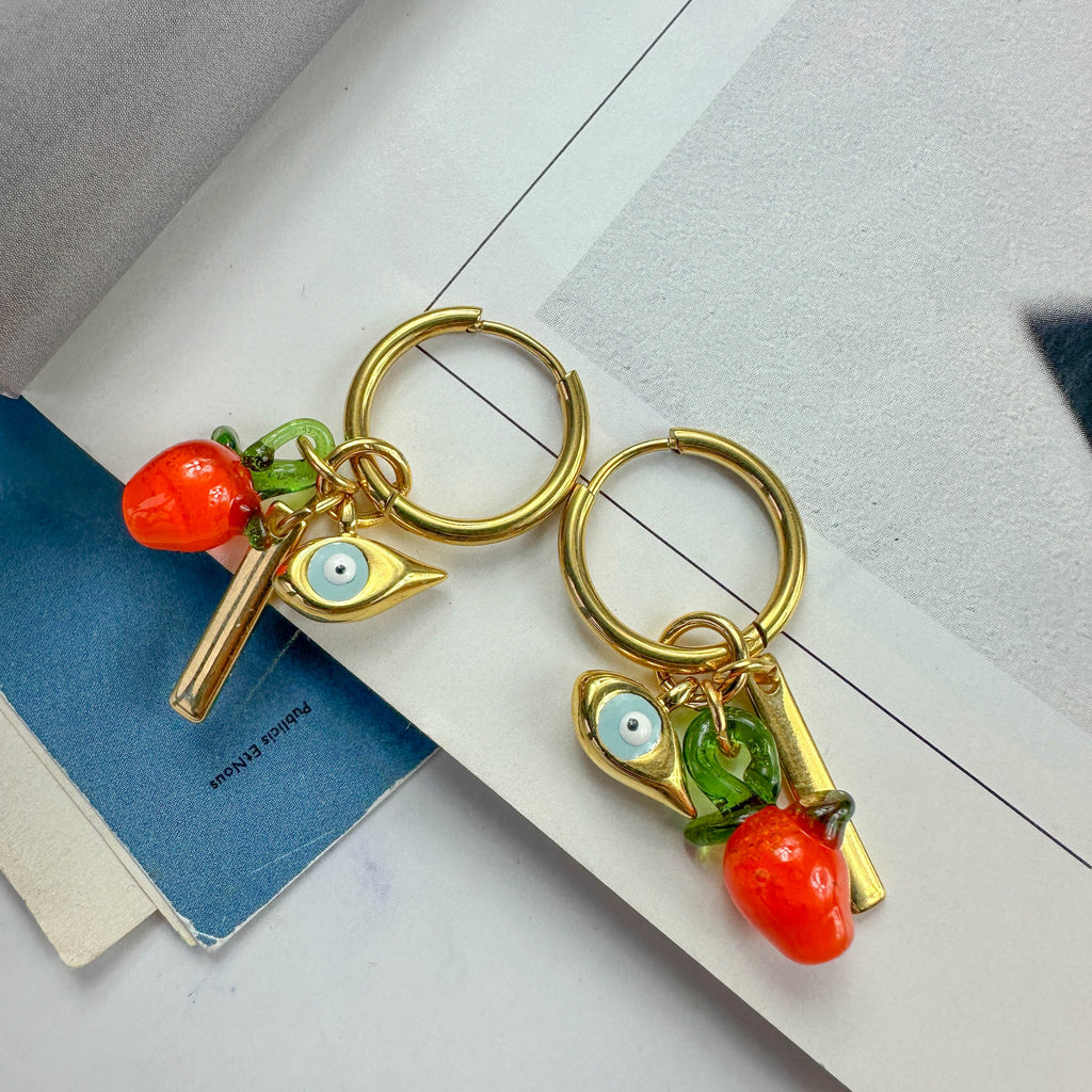 Κρίκοι fashion με Πιπεριά & Μάτι