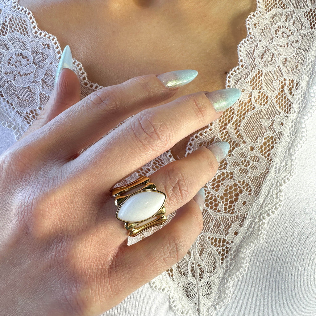 Δαχτυλίδι Beatrice White με λευκή πέτρα