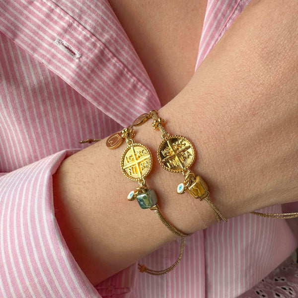 Βραχιόλι Κωνσταντινάτο με σχοινάκι και κύβο