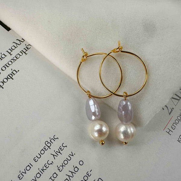 Σκουλαρίκια με Κρύσταλλα & Μαργαριτάρια Καλλιέργειας – Διαχρονική Κομψότητα