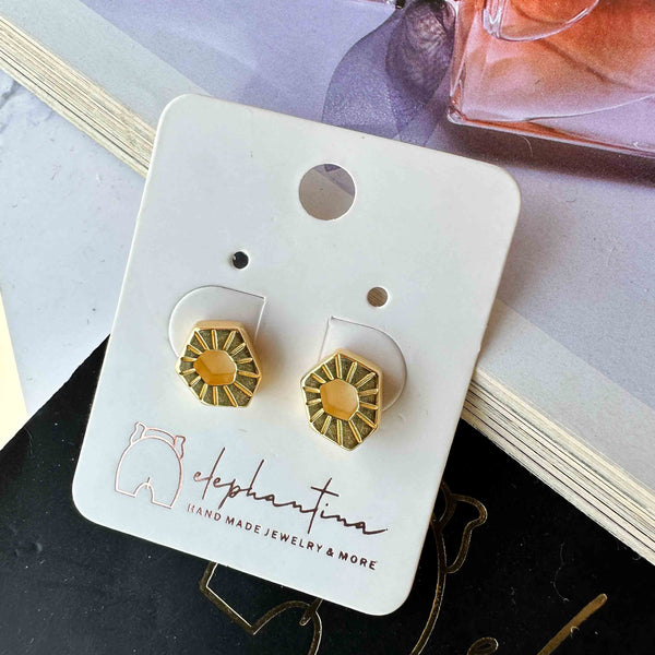 Σκουλαρίκια καρφωτά Minimal Hexagon