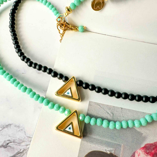 Κολιέ Triangle Eye με χάντρες