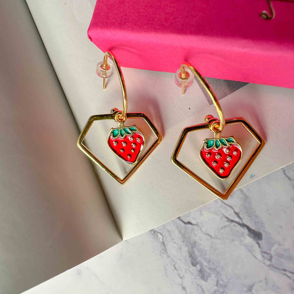 Σκουλαρίκια κρεμαστά Strawberry Love