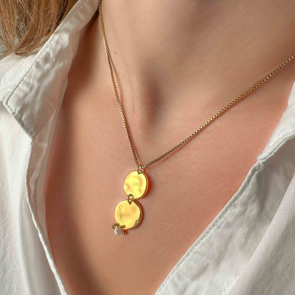 Κολιέ αλυσίδα με κρεμαστά Φλουριά