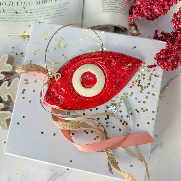 Κεραμικό Γούρι 2026 Κρεμαστό Μάτι Σχιστό