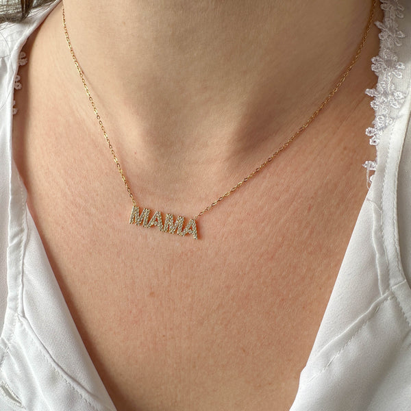 Κολιέ με Μενταγιόν “ΜΑΜΑ" με ζιργκόν