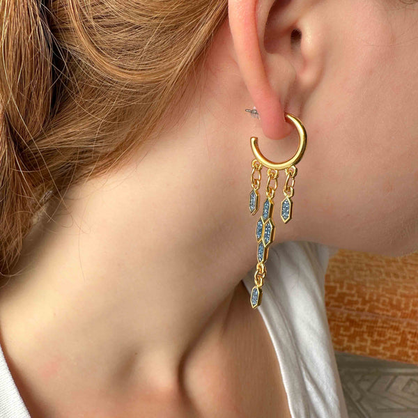 Σκουλάρίκια κρίκοι Glamour beehive