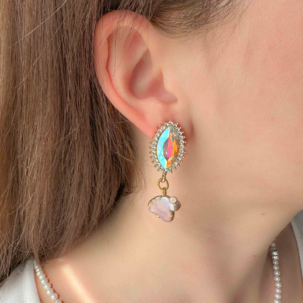 Σκουλαρίκια καρφωτά Queen Baroque