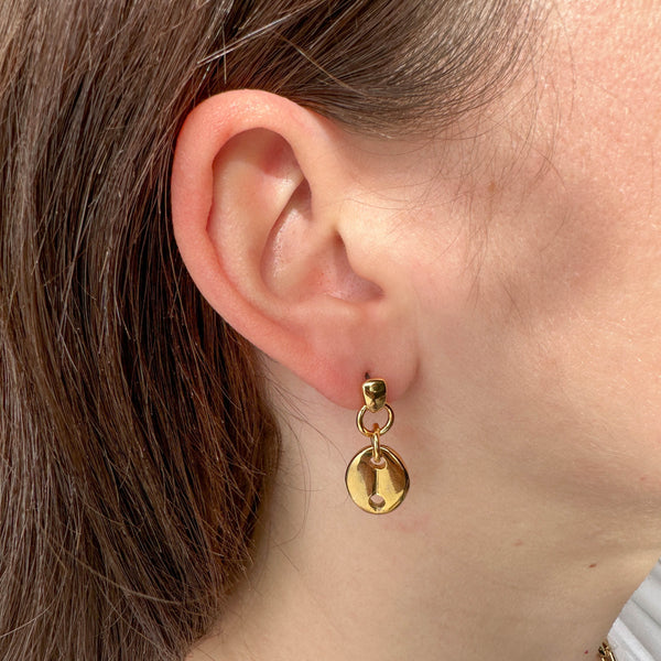 Ατσάλινα Επίχρυσα Σκουλαρίκια Με Οβάλ Κρίκους