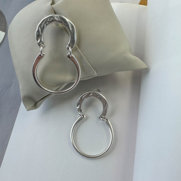 Σκουλαρίκια από Επαργυρωμένο Ορείχαλκο – Μοντέρνα Κρεμαστά Σκουλαρίκια