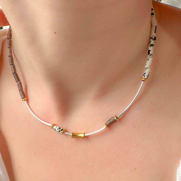 Κολιέ κεραμικές χάντρες Woody