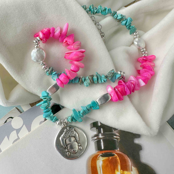 Κολιέ με Ημιπολύτιμες πέτρες Frida Kahlo